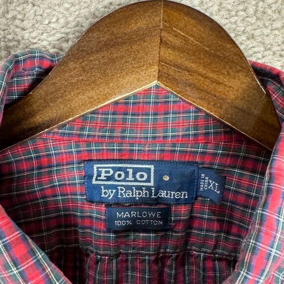 Polo Ralph Lauren Marlowe Shirt Mens Size XL Red Plaid Button Up Collared Casual - Picture 4 of 9
